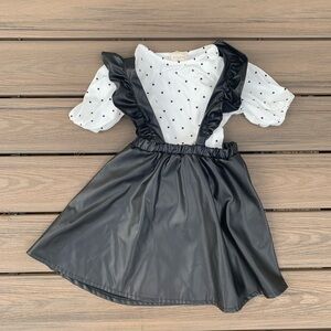 Black and White Pleather Jumper